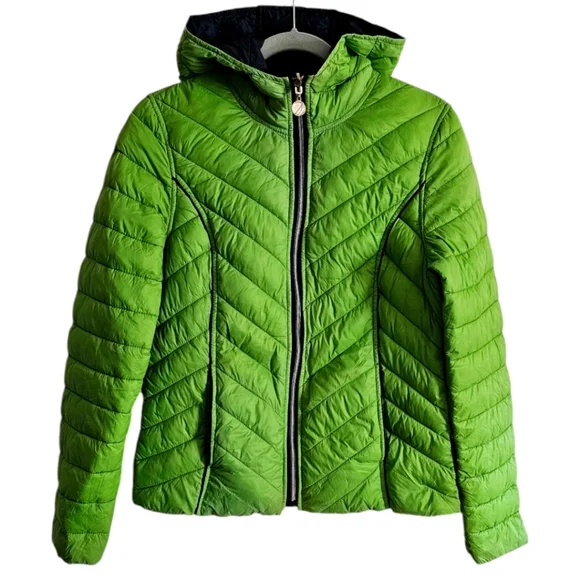 Nautica Womens Light Reversible Jacket With Hood Size M Green or Navy Coat - Picture 1 of 10